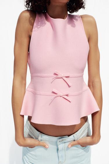 FİYONK DETAYLI PEPLUM ÖRGÜ TOP