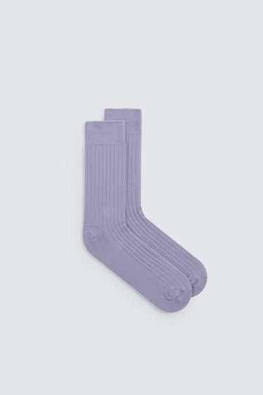 RIBBED SOCKS - Lilac by Zara
