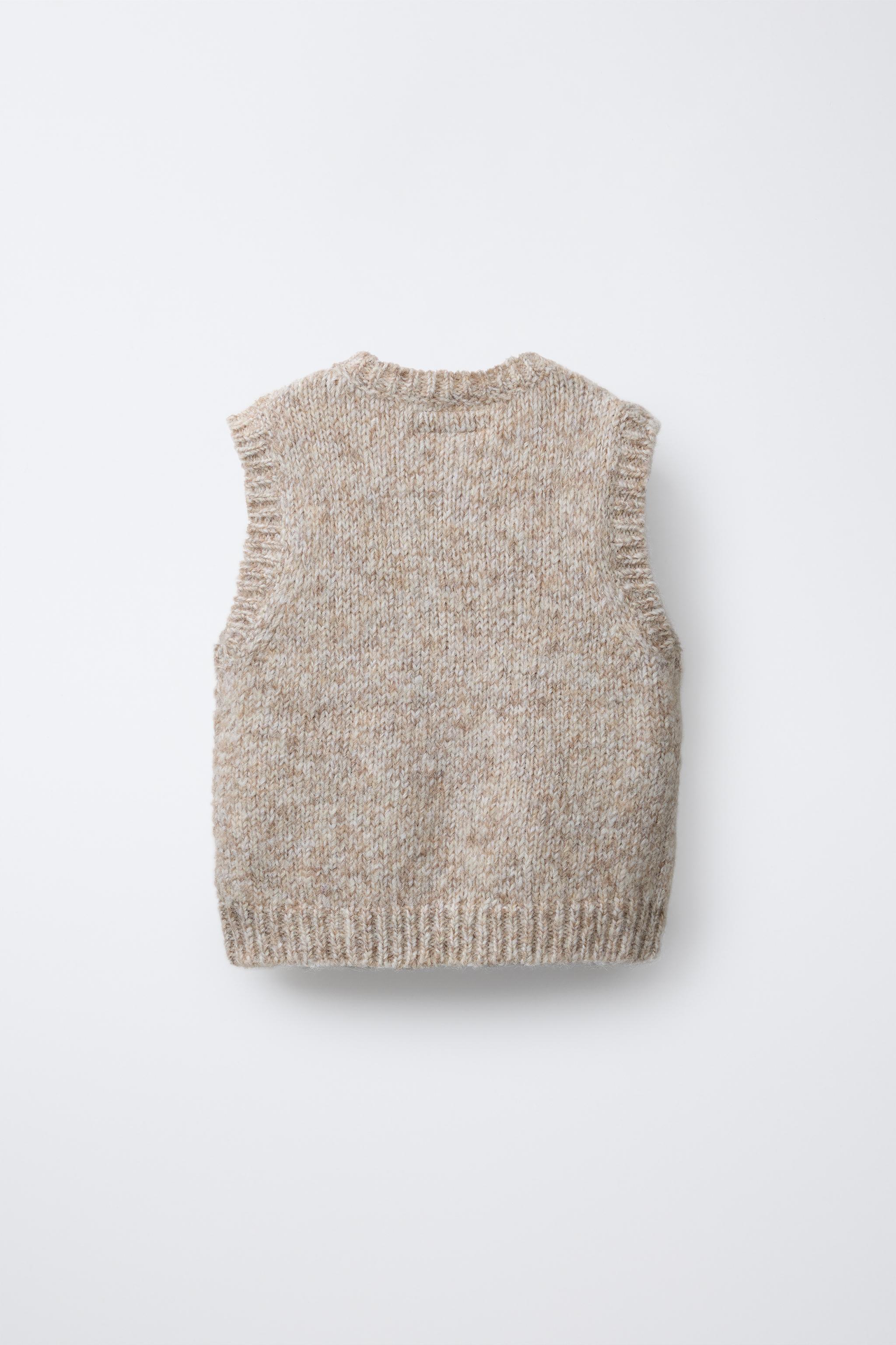 KNIT VEST Tan marl ZARA Spain - Main Image