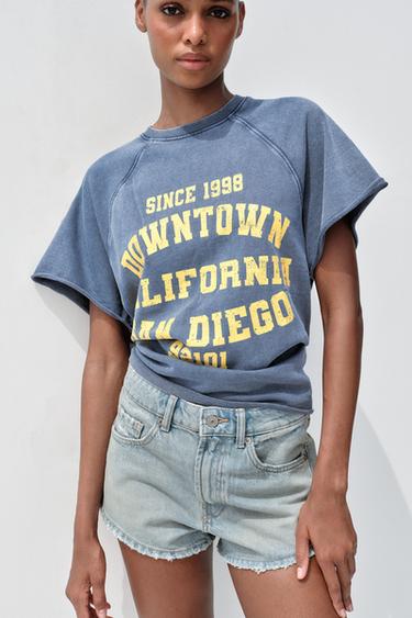 SHORTS MINI DENIM TRF TIRO MEDIO - Celeste de Zara