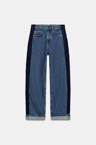 ZW COLLECTION MID-WAIST ROLLED-UP JEANS - Mid-blue by Zara