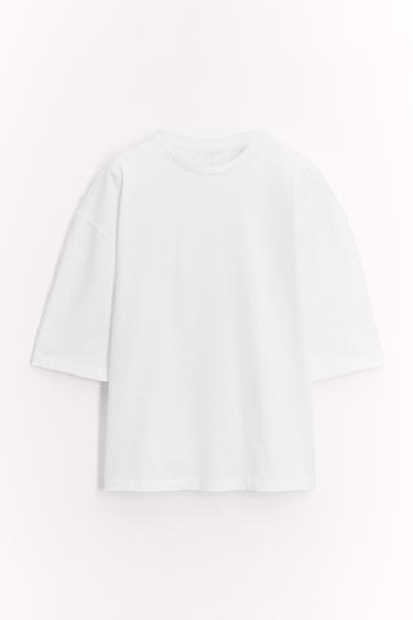 CAMISETA LOOSE ALGODÓN - Blanco de Zara