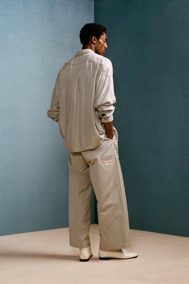 Zara WILLY CHAVARRIA X ZARA WIDE FIT CHINO PANTS - Cream