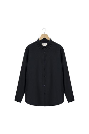 CAMISA ESTRUCTURA CON LANA - Marino oscuro de Zara