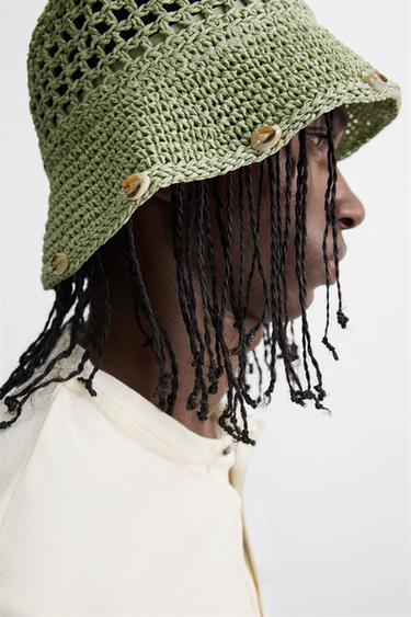 CHAPEAU CROCHET COQUILLAGES - Vert clair de Zara - Image 1