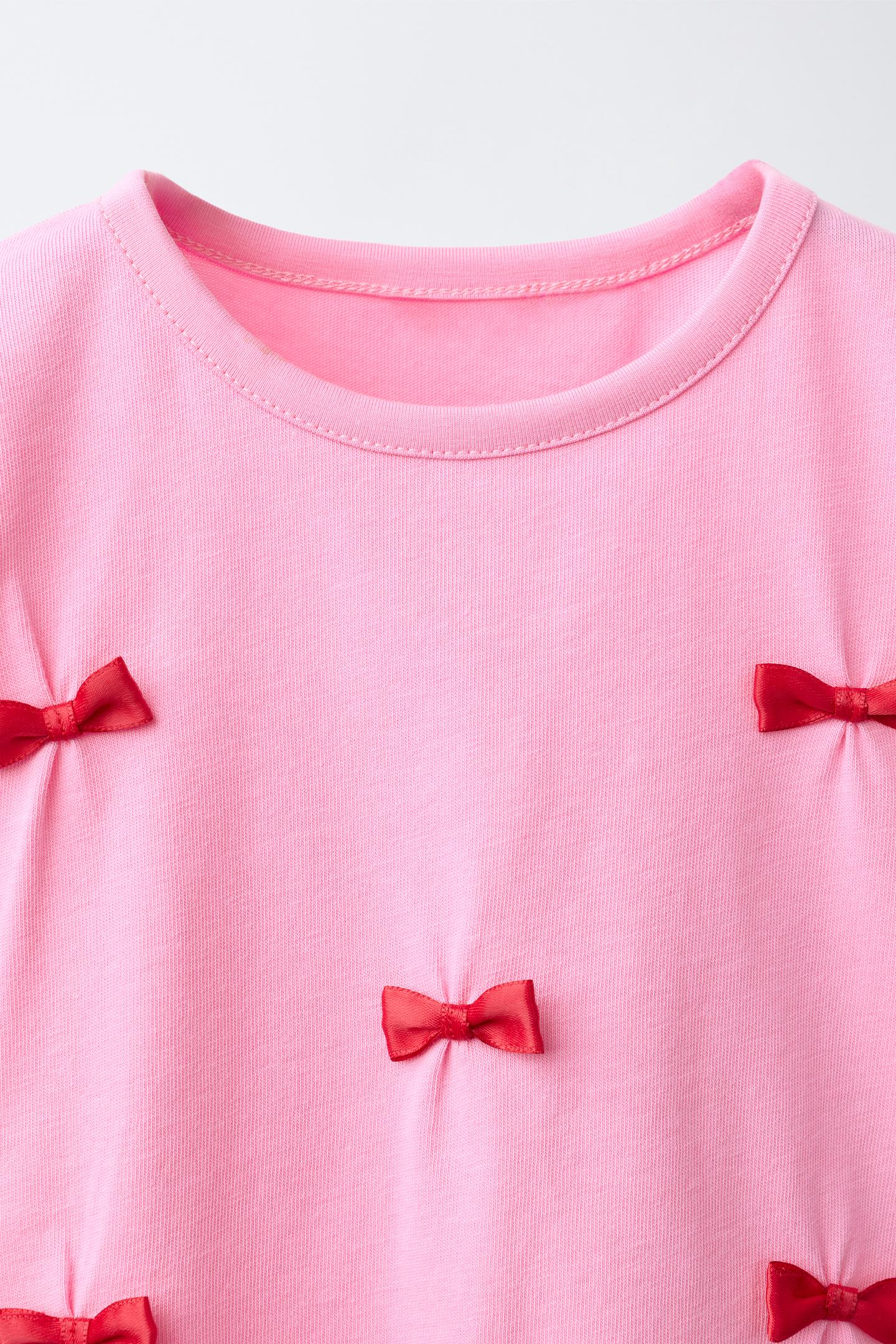 Детская футболка Zara BOW, цвет: Карамельный — фото 3