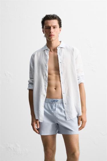 MAILLOT DE BAIN COURT SEERSUCKER - Bleu ciel de Zara - Image 3