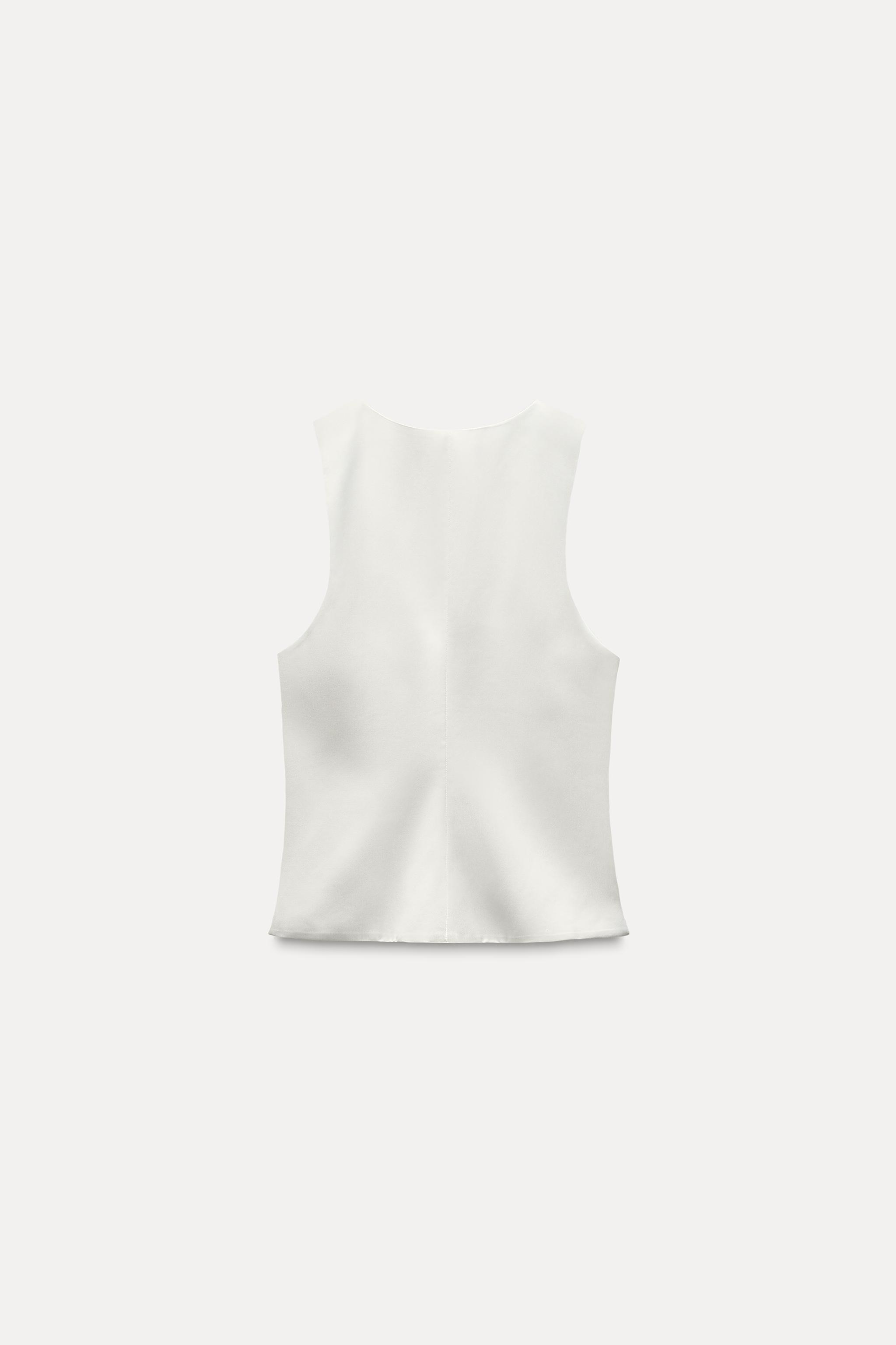 SLEEVELESS SATIN TOP - White | ZARA United States