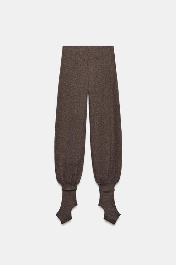 PANTALON SOFT DÉTAIL CHAUSSETTE - Chocolat de Zara - Image 6