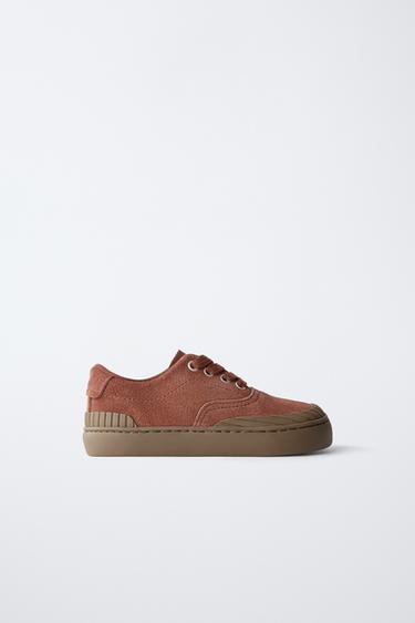 Zara ZARA TIMELESS - LEATHER SNEAKERS - Brick