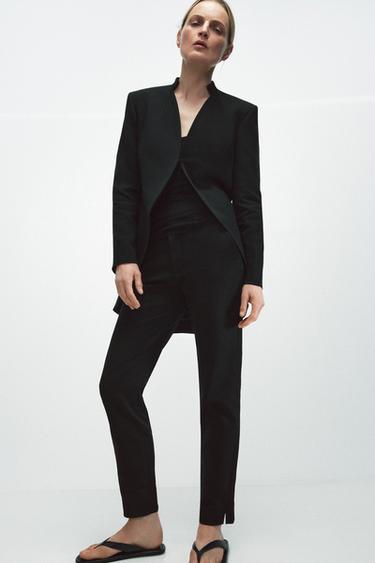 ZW COLLECTION LIMITED EDITION MINIMALIST LONG BLAZER - Black by Zara - Image 5