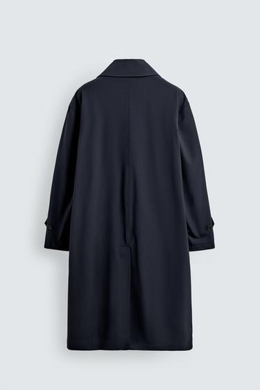 FLOWING DOUBLE-BREASTED TRENCH COAT - navy by Zara