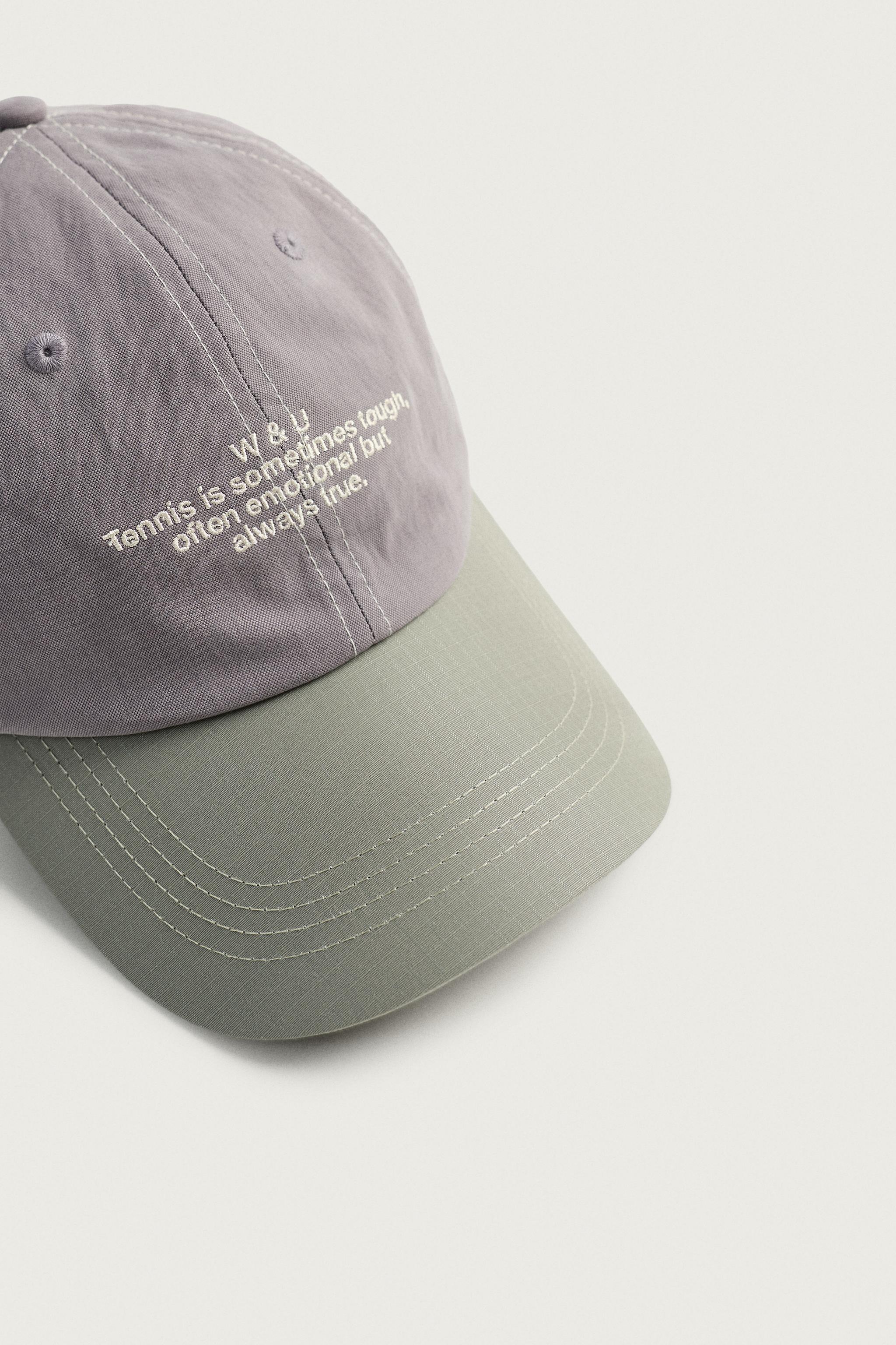 CONTRAST EMBROIDERED TEXT CAP - Lavender | ZARA United States