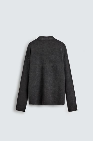 PULL STRUCTURÉ À MOTIF Waffle - Bleu marine délavé de Zara - Image 4