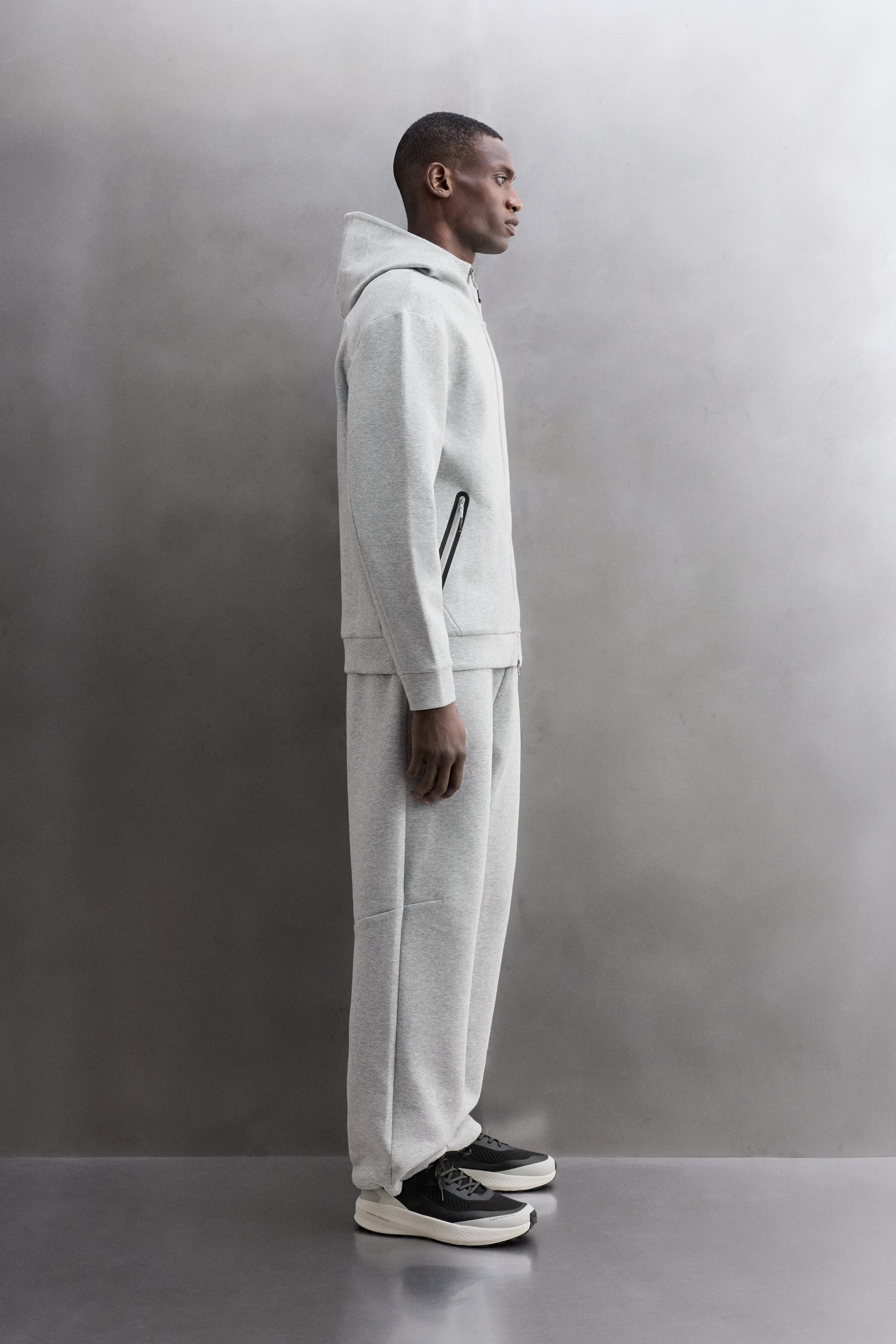 Zara TEKNİK FERMUARLI KAPÜŞONLU SWEATSHIRT görsel 4