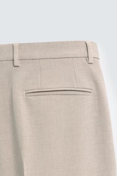 SLIM FIT SUIT TROUSERS - Sand / Marl by Zara - Image 8