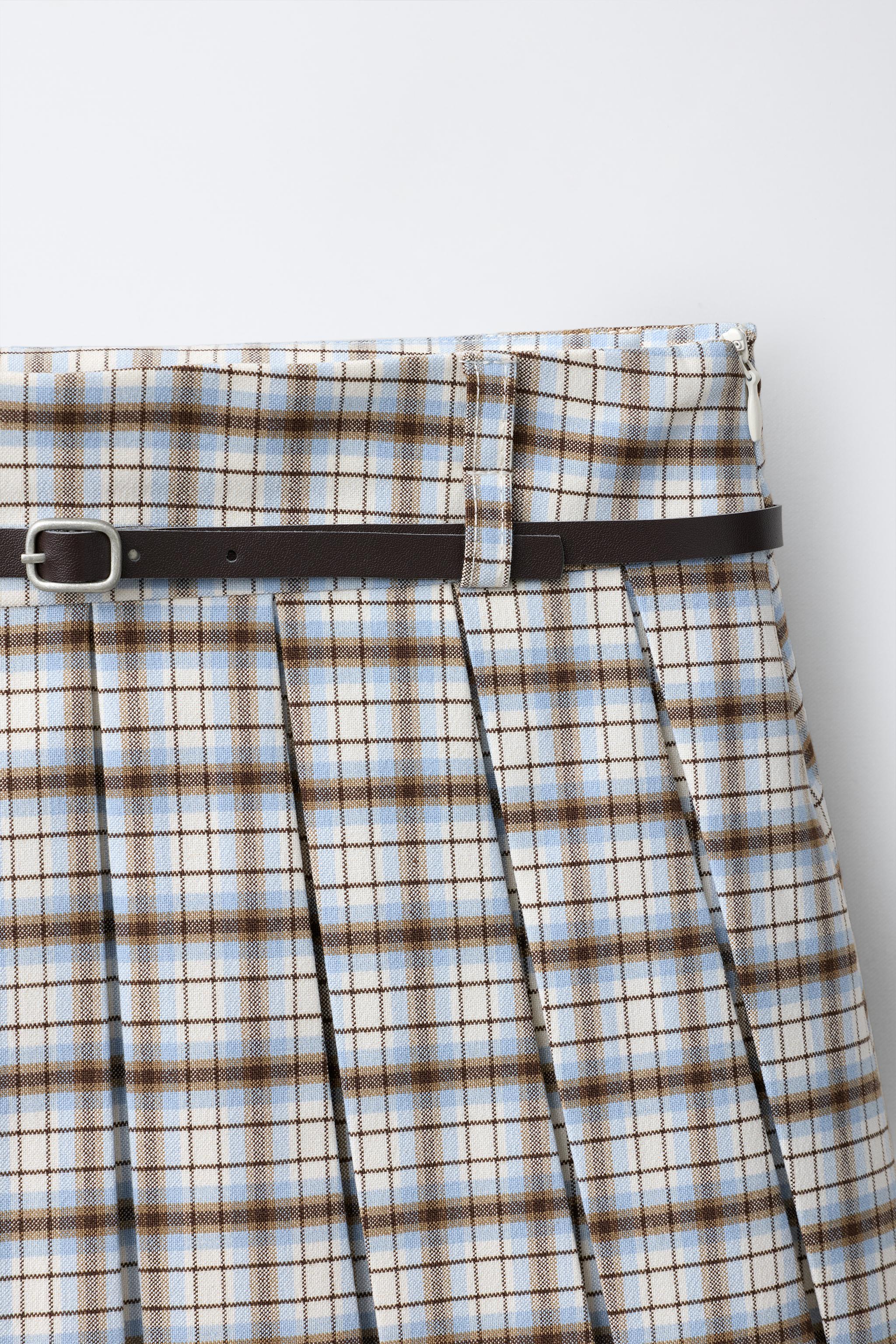 Детские юбки Zara PLAID PLEATED SKORT — фото 4
