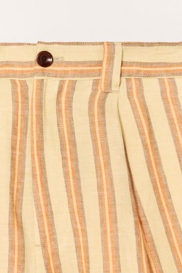 LIMITED EDITION STRIPED LINEN BERMUDA SHORTS - 089 by Zara - Image 6