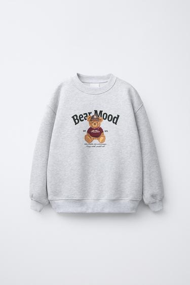 SUDADERA ESTAMPADO OSO - Gris vigoré de Zara