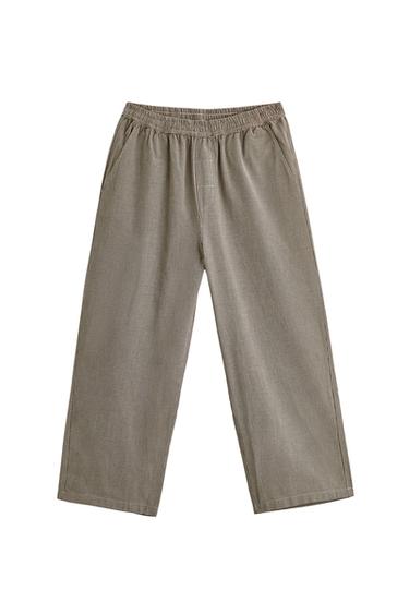RELAXED FIT CHECKED SUIT TROUSERS