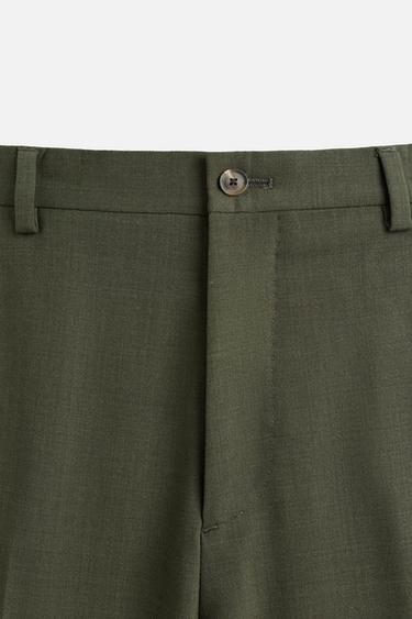 WOOL SUIT TROUSERS - Green by Zara - Image 6