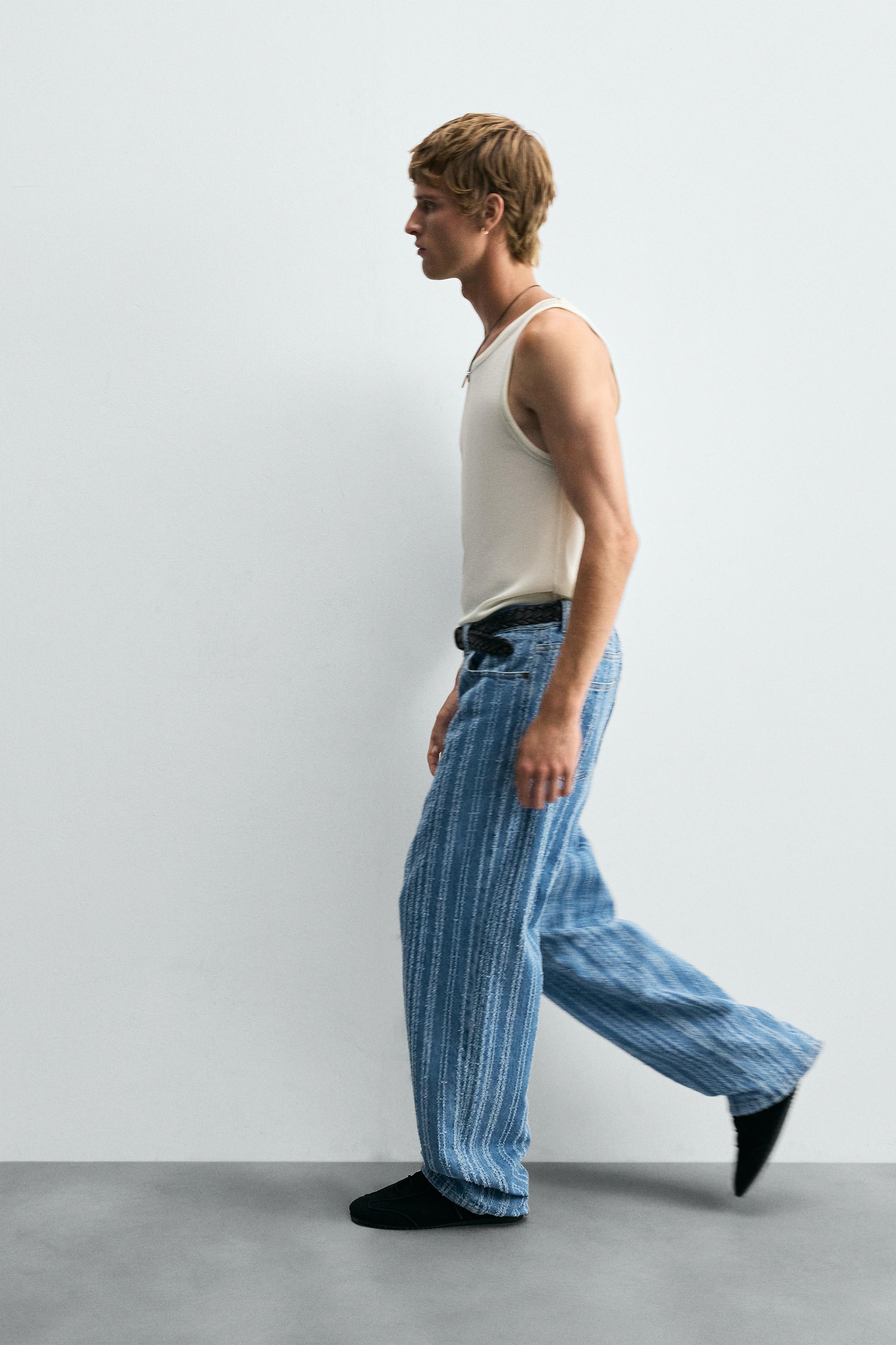 【INCHANT ME】[unisex] Stripe Snap Wide Denim non-fade/unisex] Rainy Semi Wide Denim Pants - INCHANT ME