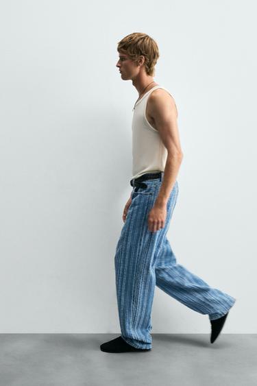 JEAN RAYURES TEXTURÉ - Bleu de Zara - Image 5