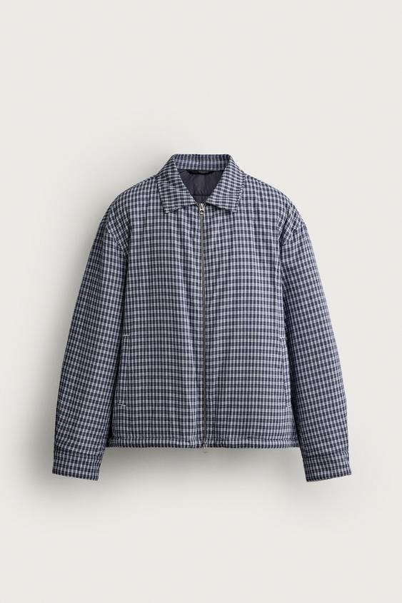 CHEMISE MATELASSÉE CARREAUX - Bleu de Zara - Image 6