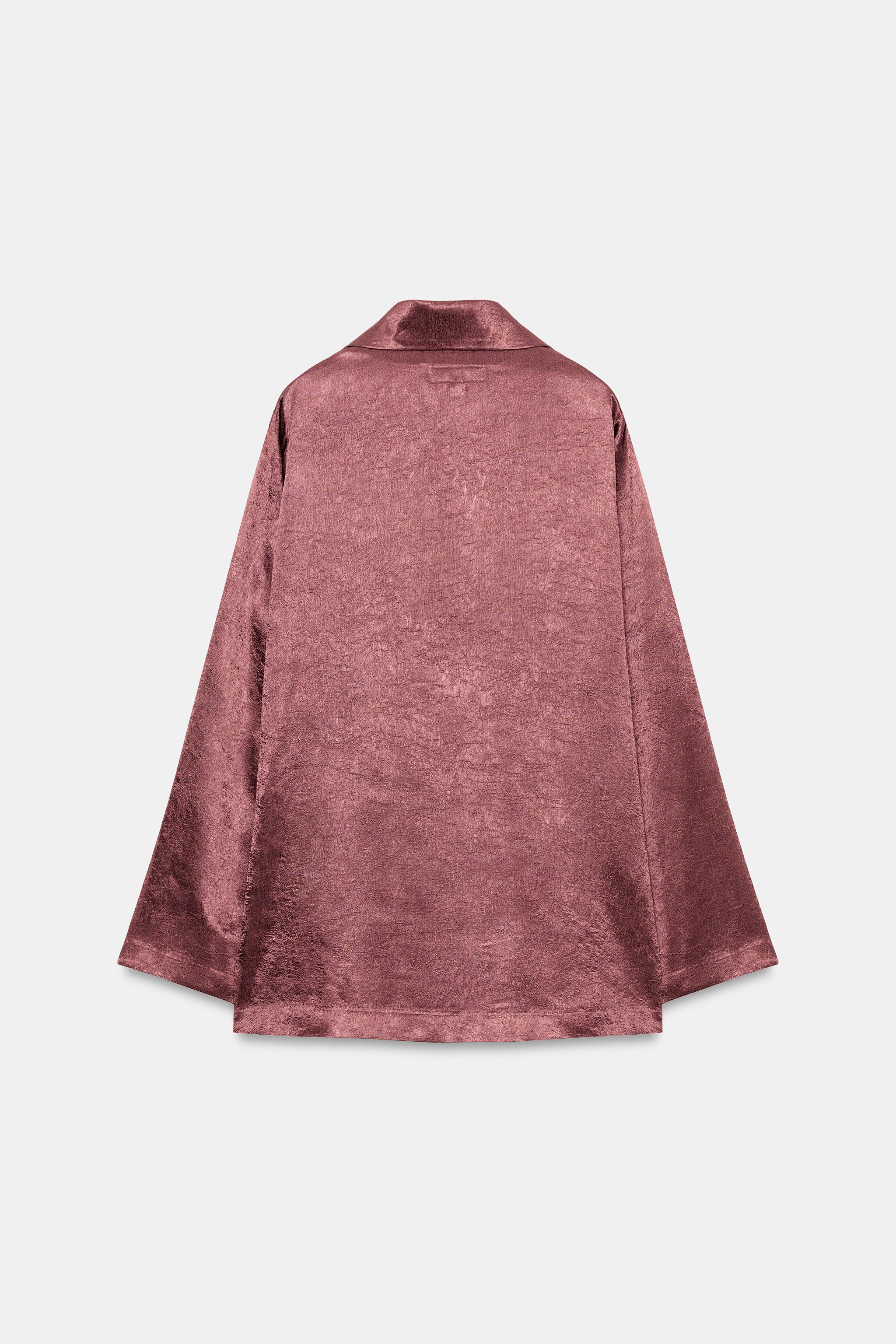 WRINKLED EFFECT FLOWY BLAZER