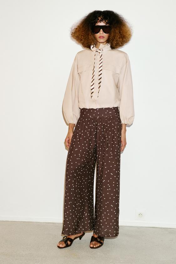 POLKA DOT WIDE LEG PANTS from Zara - $49.90