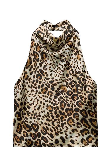 ANIMAL PRINT HALTER TOP