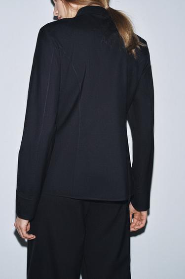 100% WOOL SHIRT ZW COLLECTION - Dark navy by Zara - Image 2