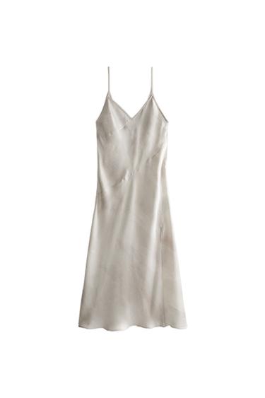 WATERCOLOUR PRINT NIGHTDRESS - Grey / Tan by Zara