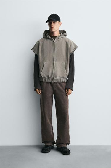 FADED WIDE-LEG JOGGER TROUSERS - Brown by Zara