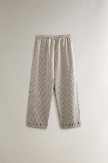 ENSEMBLE PYJAMA RAYURES FRONCÉ NOËL (ENSEMBLE DE 2) - Blanc cassé de Zara - Image 3