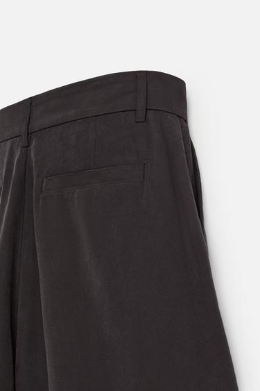 BERMUDA PLIS WIDE FIT - Chocolat de Zara - Image 9