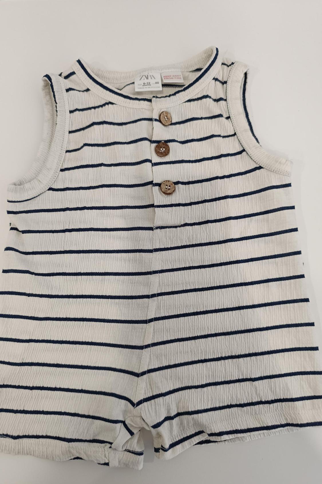 STRIPY TEXTURED JUMPSUIT