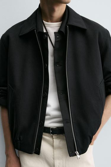 GEACĂ STRUCTURATĂ TWILL - Bleumarin închis de la Zara