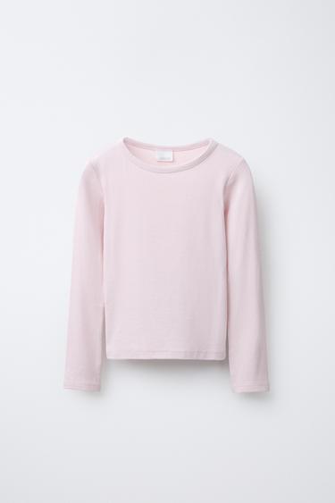UNIFARBENES T-SHIRT MIT MODAL - Altrosa von Zara