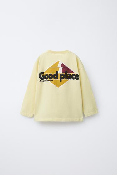 T-SHIRT WITH LABEL PRINT - Light yellow by Zara - Image 1