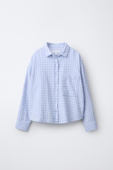 OVERSIZE-KAROHEMD - Hellblau von Zara