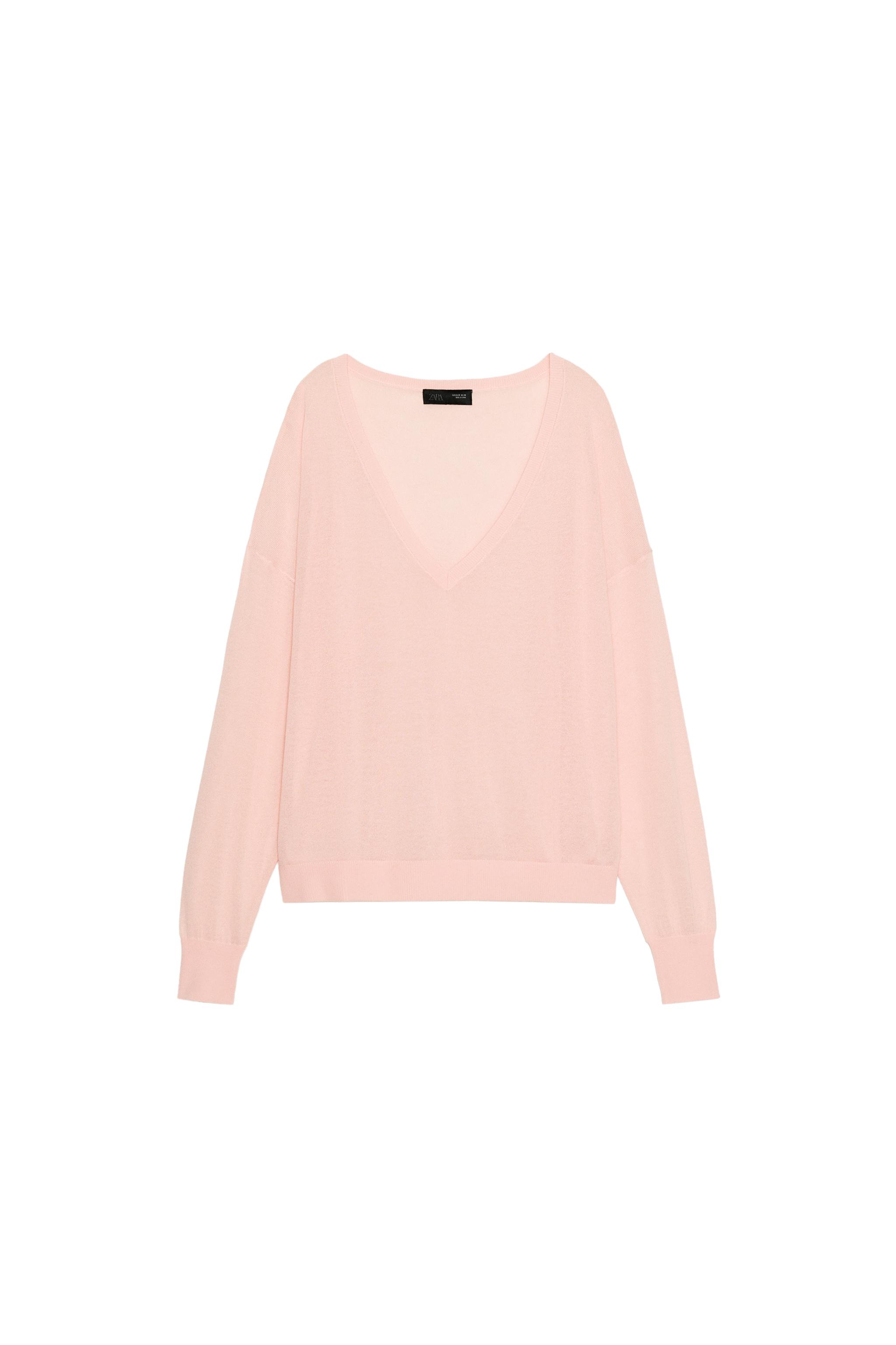 zara — PULLOVER IN MAGLIA SOTTILE CON SCOLLO A V