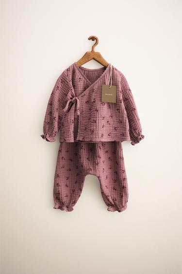 ZARA TIMELESS - FLORAL TEXTURED SET - Dark pink by Zara