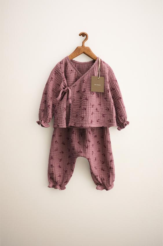 Zara Pink Raglan ZARA TIMELESS - FLORAL TEXTURED SET - Dark pink | ZARA Singapore