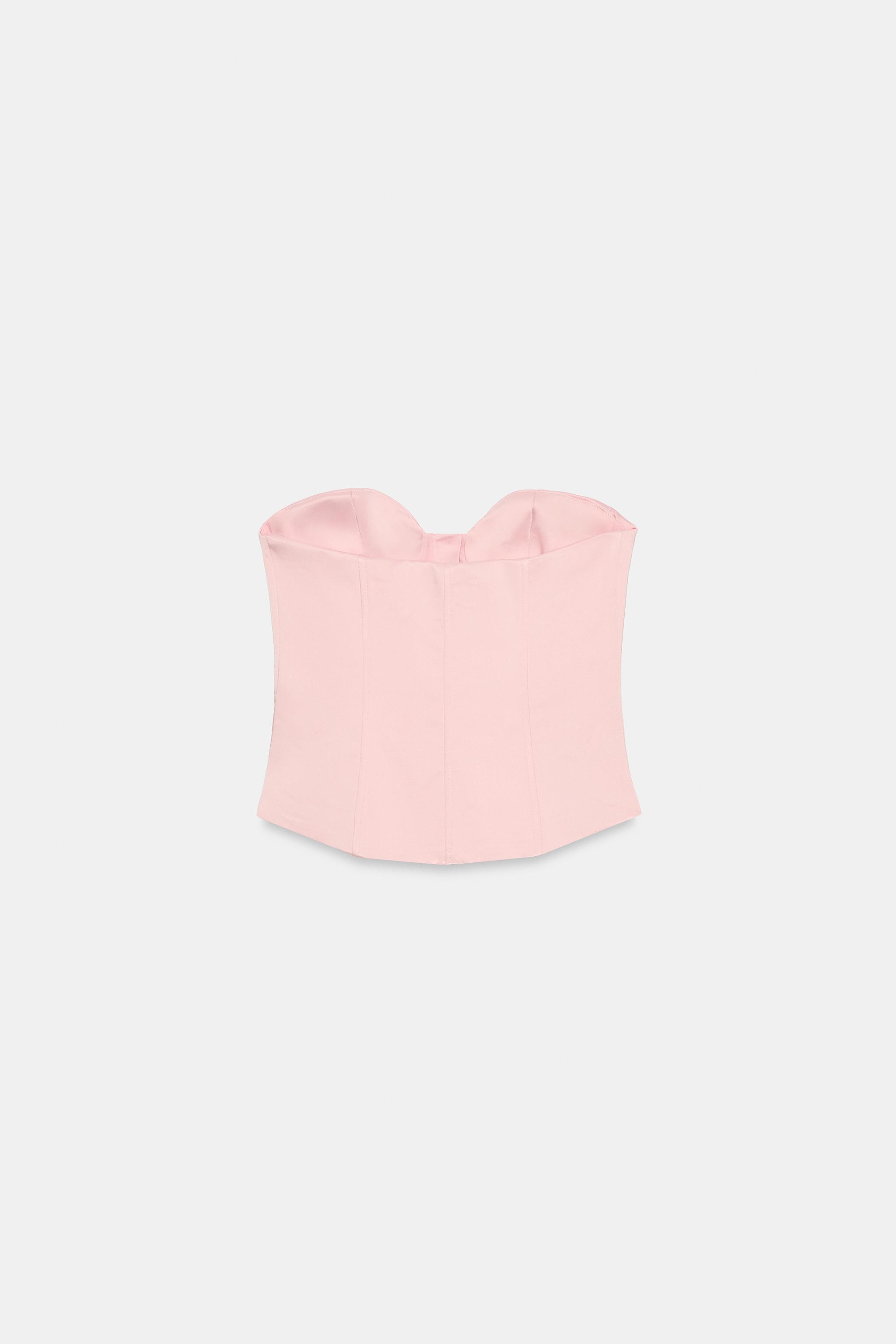 SATIN EFFECT SWEETHEART CORSET TOP - thumbnail 3