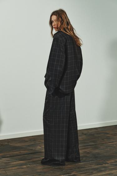 PANTALON TAILLE HAUTE À CARREAUX - Noir / Marron de Zara - Image 6