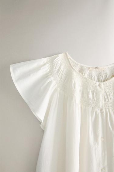 CHEMISE DE NUIT MANCHES COURTES - Écru de Zara - Image 1