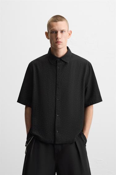 ANIMAL JACQUARD SHIRT - Black by Zara