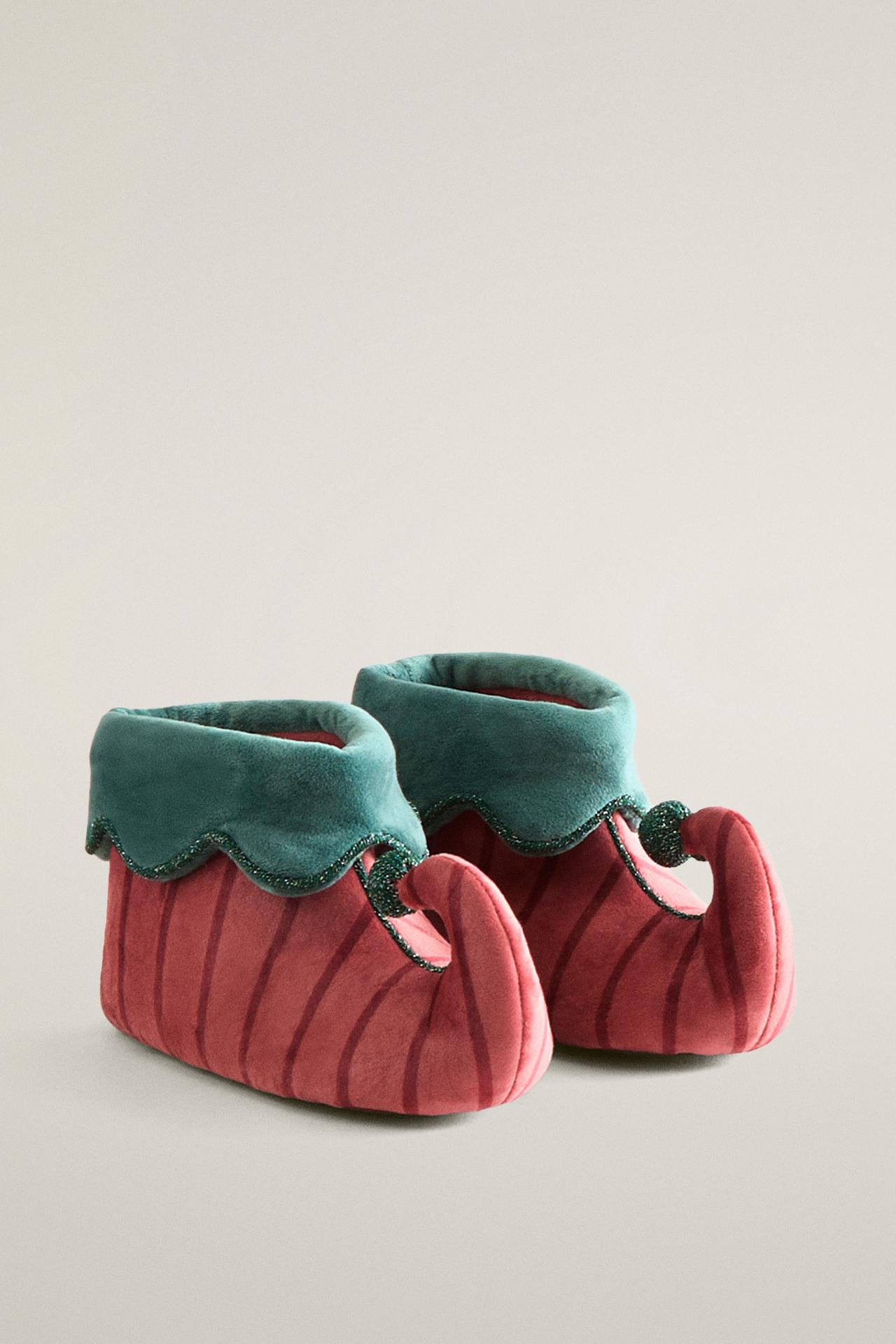 KIDS' CHRISTMAS ELF SLIPPERS — Red