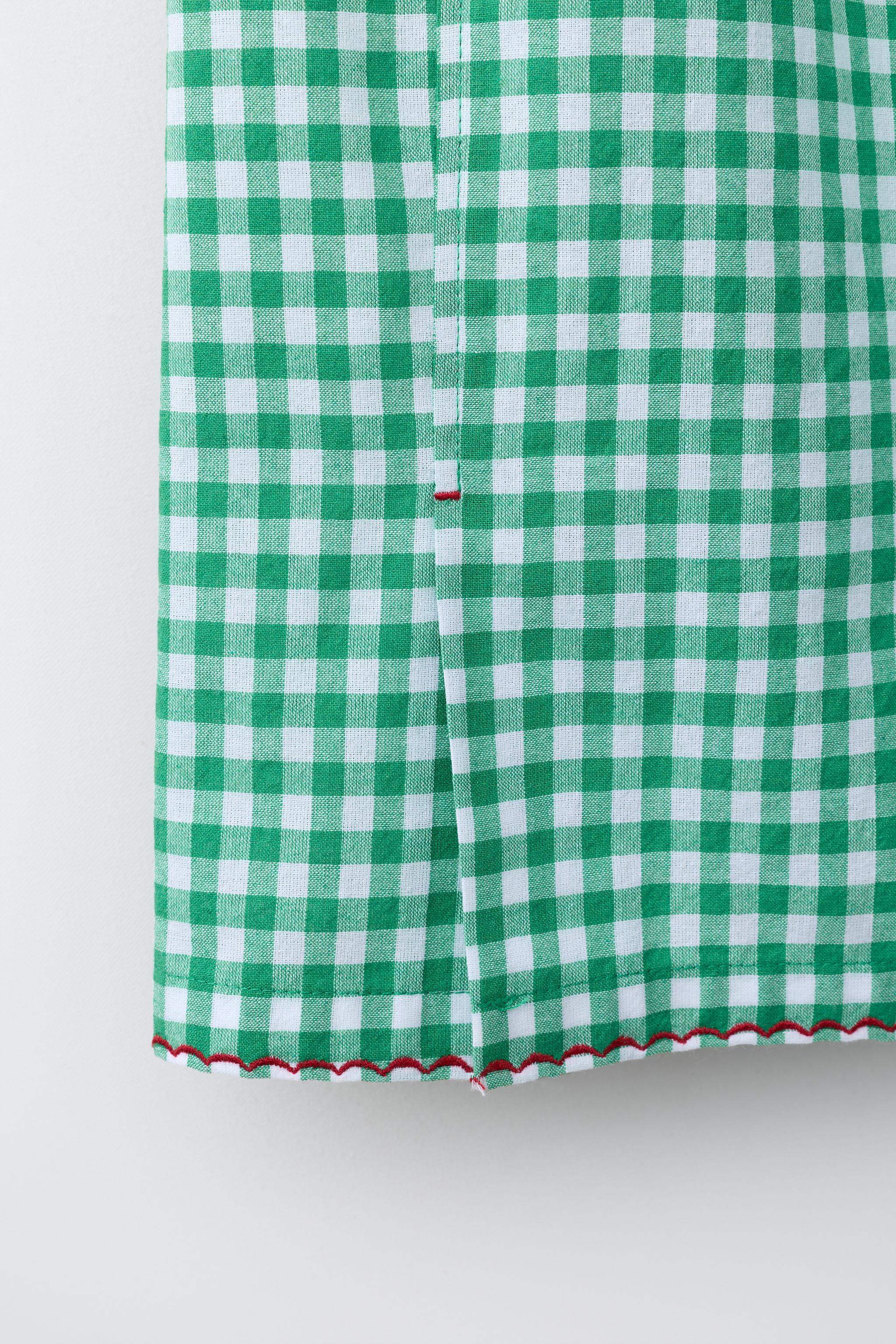 Детские брюки Zara GINGHAM WIDE LEG PANTS — фото 5